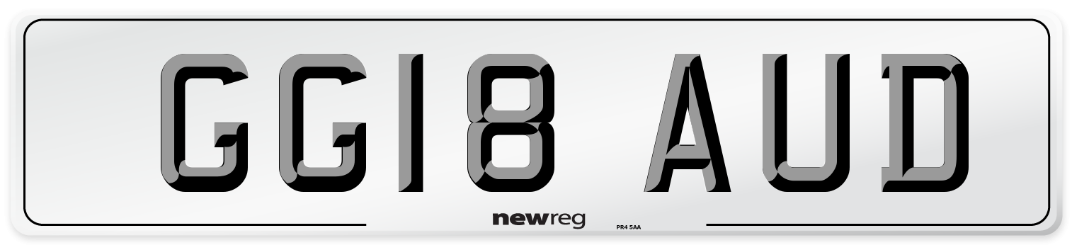 GG18 AUD Number Plate from New Reg